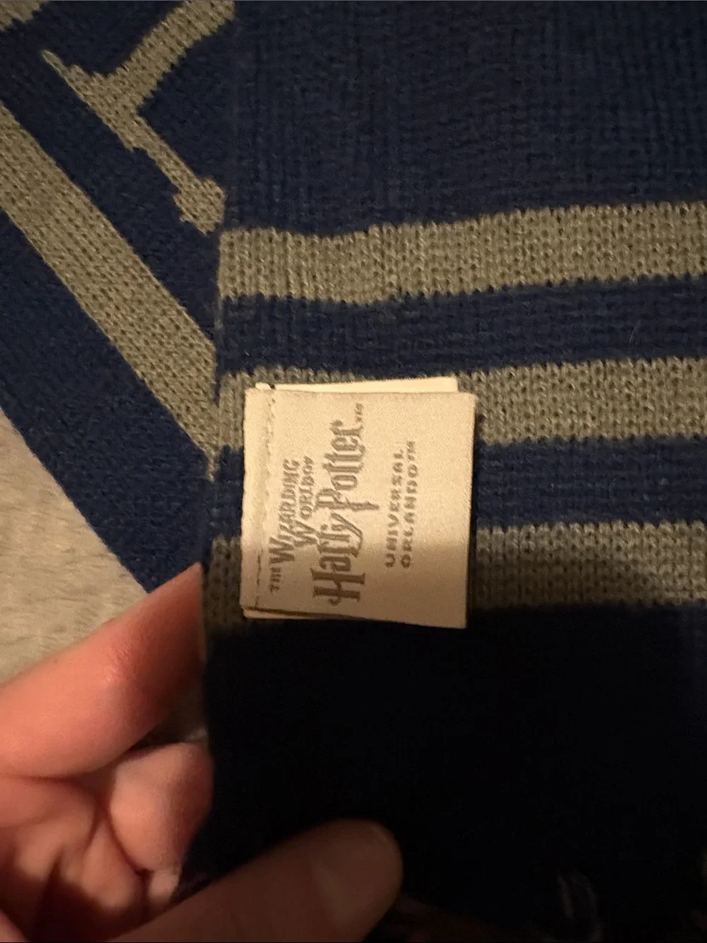 Universal Harry Potter Ravenclaw Blue and Gray Striped Scarf